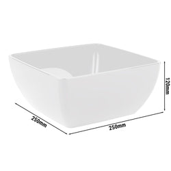 (6 sztuk) Miska - FRIENDLY - PET - 3,8 litra - kwadratowa - biała