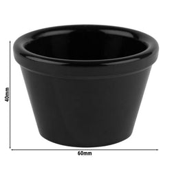(6 sztuk) Miseczki do dipów - FRIENDLY - PET - 50 ml - okrągłe - Ø 60 mm - czarne