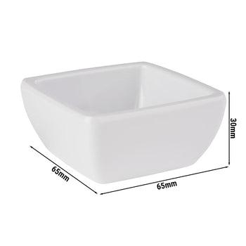 (6 sztuk) Miseczki do dipów - FRIENDLY - PET - 50 ml - kwadratowe - białe - Prime Gastro