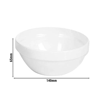 (6 sztuk) Miska - FRIENDLY - PET - 0,5 litra - okrągła - Ø 140 mm - biała - Prime Gastro