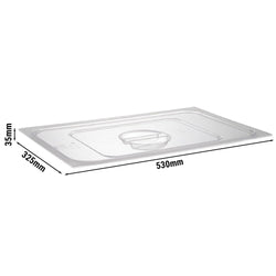 (6 sztuk) Pokrywki GN 1/1 – poliwęglan – wysokość: 35 mm