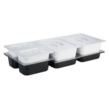 (6 sztuk) Pokrywki GN 1/4 - poliwęglan - wysokość: 27 mm - Prime Gastro