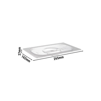 (6 sztuk) Pokrywki GN 1/4 - poliwęglan - wysokość: 27 mm - Prime Gastro