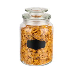 (6 sztuk) Słoik do przechowywania - NOTE - 1 litr - w tym szklana pokrywka z plombą i polem do etykietowania