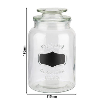 (6 sztuk) Słoik do przechowywania - NOTE - 1,2 litra - w tym szklana pokrywka z uszczelką i polem do etykietowania - Prime Gastro