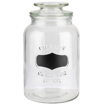 (6 sztuk) Słoik do przechowywania - NOTE - 1,5 litra - w tym szklana pokrywka z uszczelką i polem do etykietowania - Prime Gastro