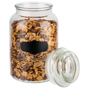 (6 sztuk) Słoik do przechowywania - NOTE - 1,5 litra - w tym szklana pokrywka z uszczelką i polem do etykietowania - Prime Gastro