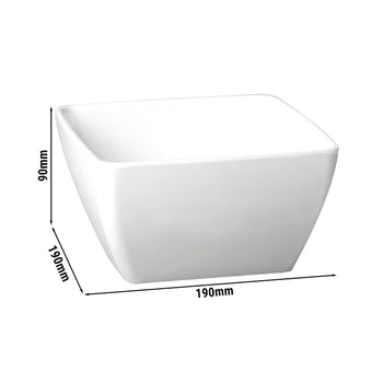 (6 sztuk) Miska - PURE - melamina - 1,5 litra - kwadratowa - biała - Prime Gastro