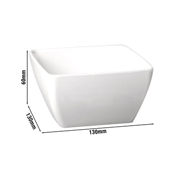 (6 sztuk) Miska - PURE - melamina - 0,4 litra - kwadratowa - biała - Prime Gastro