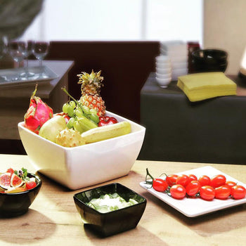 (6 sztuk) Miska - PURE - melamina - 8 litrów - kwadratowa - biała - Prime Gastro