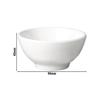 (6 sztuk) Miseczki - PURE - melamina - 90 ml - Ø 90 mm - białe - Prime Gastro