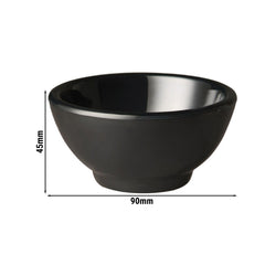 (6 sztuk) Miseczki do dipów - PURE - melamina - 90 ml - Ø 90 mm - czarne