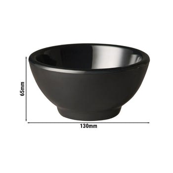 (6 sztuk) Miska - PURE - melamina - 0,3 litra - Ø 130 mm - czarna - Prime Gastro