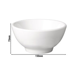 (6 sztuk) Miska - PURE - melamina - 0,45 litra - Ø 150 mm - biała