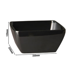 (6 sztuk) Miska - PURE - melamina - 3,8 litra - kwadratowa - czarna