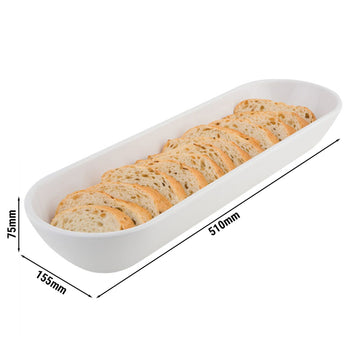 (6 sztuk) Miska - PURE - melamina - 2,4 litra - 510 x 155 mm - biała - Prime Gastro