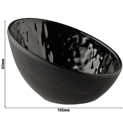 (6 sztuk) Miseczki do dipów - TAO - melamina - 70 ml - okrągłe - 105 x 100 mm - czarne