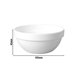 (6 sztuk) Miska - CASUAL MAXI - Melamina - 0,15 litra - Ø 105 mm - Biały