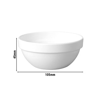 (6 sztuk) Miska - CASUAL MAXI - Melamina - 0,15 litra - Ø 105 mm - Biały - Prime Gastro