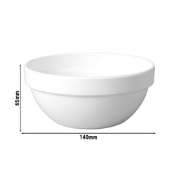 (6 sztuk) Miska - CASUAL MAXI - Melamina - 0,15 litra - Ø 105 mm - Biały