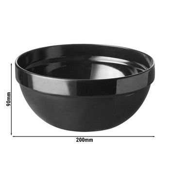(6 sztuk) Miska - CASUAL MAXI - Melamina - 1,8 litra - Ø 200 mm - Czarny - Prime Gastro