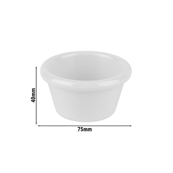 (24 sztuki) Miseczki do dipów - CASUAL - melamina - 70 ml - Ø 75 mm - białe - Prime Gastro