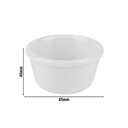 (24 sztuki) Miseczki do dipów - CASUAL - melamina - 120 ml - Ø 85 mm - białe