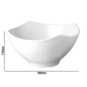 (6 sztuk) Miska - GLOBAL BUFFET - melamina - 8 litrów - 400 x 400 mm - biała - Prime Gastro