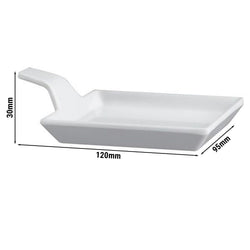 (24 sztuki) Talerzyki do przekąsek - FLYING BUFFET - melamina - 120 x 95 mm - z uchwytem do przenoszenia