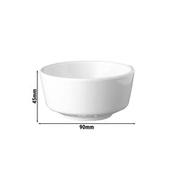 (6 sztuk) Miska - FLOAT - melamina - 0,15 litra - Ø 90 mm - biała