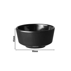 (6 sztuk) Miska - FLOAT - melamina - 0,15 litra - Ø 90 mm - czarna