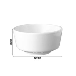 (6 sztuk) Miska - FLOAT - melamina - 0,45 litra - Ø 130 mm - biała