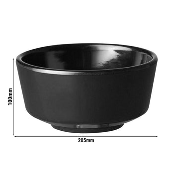 (6 sztuk) Miska - FLOAT - melamina - 1,9 litra - Ø 205 mm - czarna - Prime Gastro