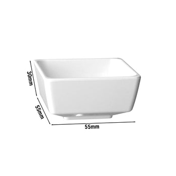 (36 sztuk) Miseczki - FLOAT - melamina - 30 ml - kwadratowe - białe - Prime Gastro