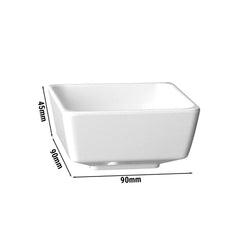 (6 sztuk) Miska - FLOAT - melamina - 0,16 litra - kwadratowa - biała