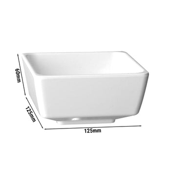 (6 sztuk) Miska - FLOAT - melamina - 0,5 litra - kwadratowa - biała - Prime Gastro