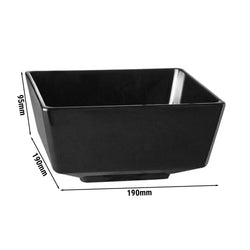 (6 sztuk) Miska - FLOAT - melamina - 1,9 litra - kwadratowa - czarna