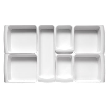 (6 sztuk) Taca GN 1/2 - CASCADE - melamina - 3,65 litra - głębokość: 75 mm - Prime Gastro