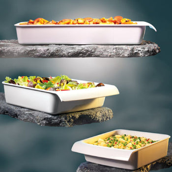 (6 sztuk) Miski GN 2/4 - CASCADE - melamina - 3,65 litra - głębokość: 75 mm - Prime Gastro