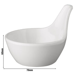 (20 sztuk) Miseczki do dipów - MINI GOURMET - Melamina - 50 ml - Ø 70 mm - Biały