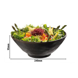 (6 sztuk) Miska - MARONE - Melamina - 1,4 litra - Ø 240 mm - Czarny/Brązowy