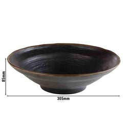 (6 sztuk) Miska - MARONE - Melamina - 2 litry - Ø 305 mm - czarny/brązowy