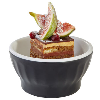 (12 sztuk) Miska - HALFTONE - melamina - 0,1 litra - Ø 80 mm - czarna - Prime Gastro