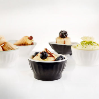 (12 sztuk) Miska - HALFTONE - melamina - 0,1 litra - Ø 80 mm - czarna - Prime Gastro