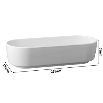 (6 sztuk) Miska - CASUAL - melamina - 1 litr - owalna - biała - Prime Gastro