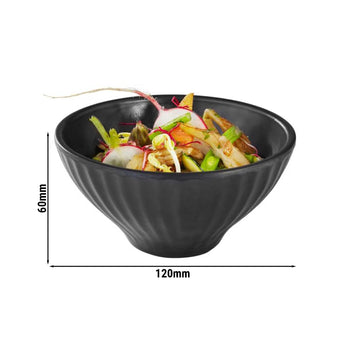 (6 sztuk) Miska - AIKO - melamina - 0,2 litra - Ø 115 mm - czarna - Prime Gastro