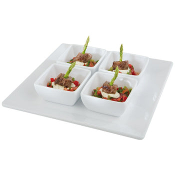 (6 sztuk) Miska - PURE - melamina - 1,5 litra - kwadratowa - biała - Prime Gastro