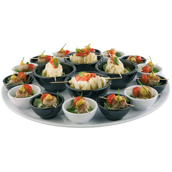 (6 sztuk) Miseczki do dipów - PURE - melamina - 90 ml - Ø 90 mm - czarne - Prime Gastro