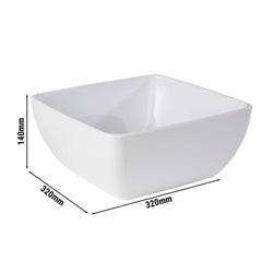 (6 sztuk) Miska - PURE - melamina - 8 litrów - kwadratowa - biała