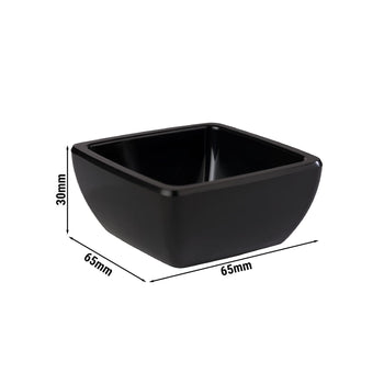 (6 sztuk) Miseczki - PURE - melamina - 50 ml - kwadratowe - czarne - Prime Gastro